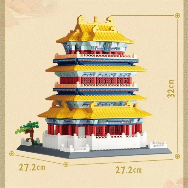 The Guanque Tower building blocks set is a delightful representation of one of China's most iconic landmarks. Featuring yellow tiles, vermilion painted columns, and intricate red carved screens, this set captures the essence of traditional Chinese architecture.As one of the most popular toys, the Guanque Tower building blocks offer endless enjoyment, encouraging focus, imagination, and a deep appreciation for Chinese culture.