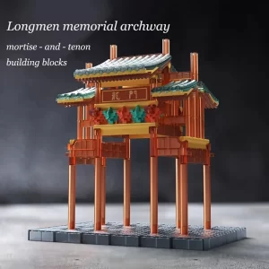 3D, ABS DIY Chinese Mortise - tenon Building Blocks Longmen's Archways